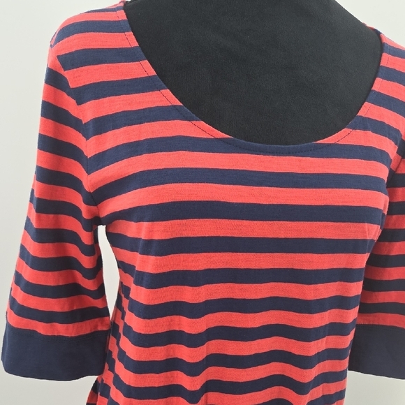 Banana Republic Pink and Blue Striped Midi Dress With Tie Waist - Picture 5 of 16